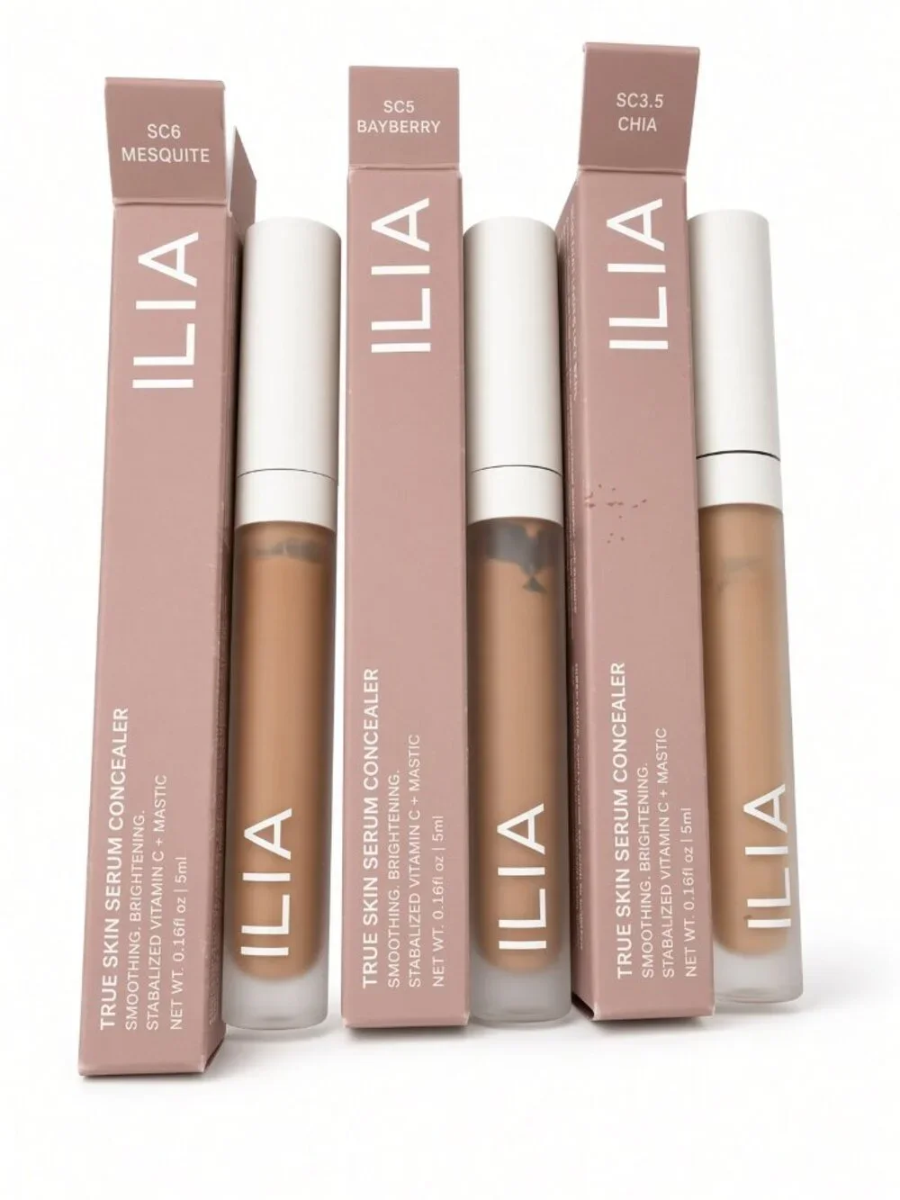 ILIA 3Pc Lot True Skin Serum Concealer Chia Bayberry Mesquite SC3.5-SC6